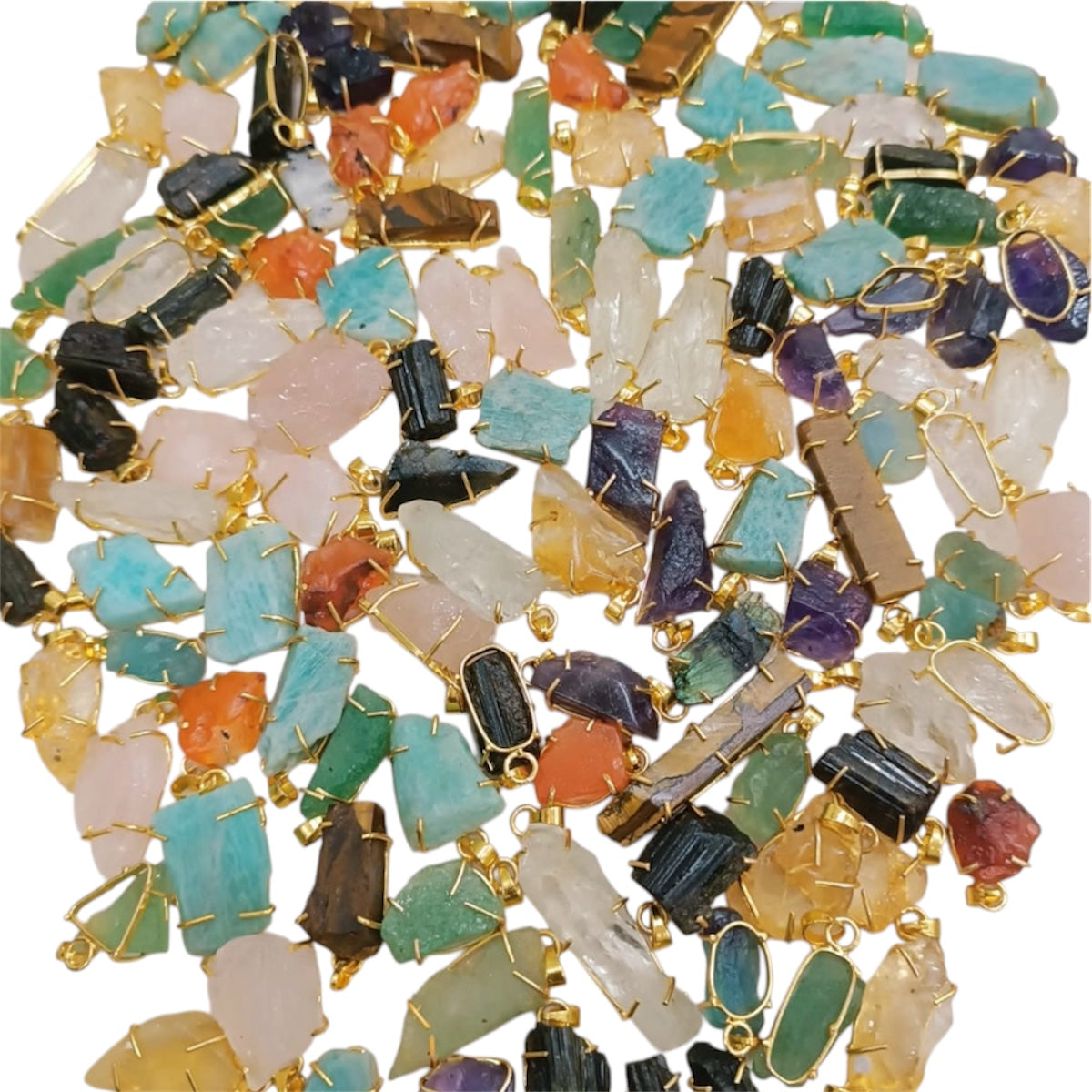 Crystals Pendant - Raw Natural Stone | Mix Exclusive Gold Plated Aurea