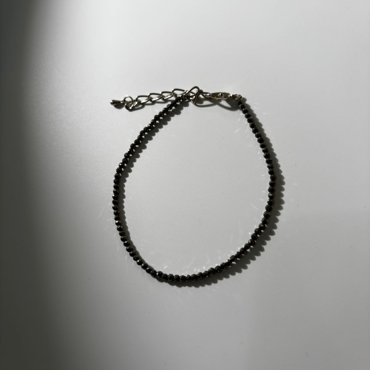 Pyrite Anklet - Faceted Natural Stone Adjustable | Esplendor