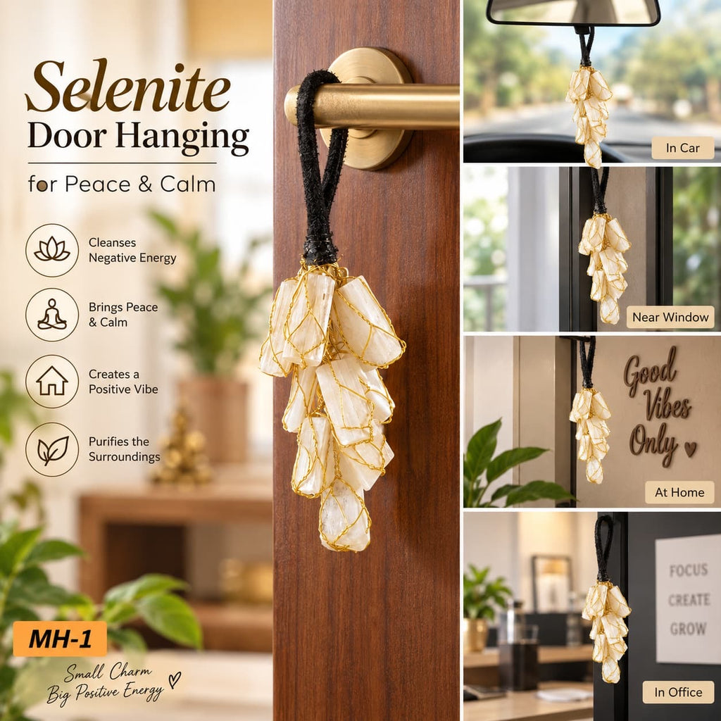 Selenite Door Hanging - Raw Natural Crystal