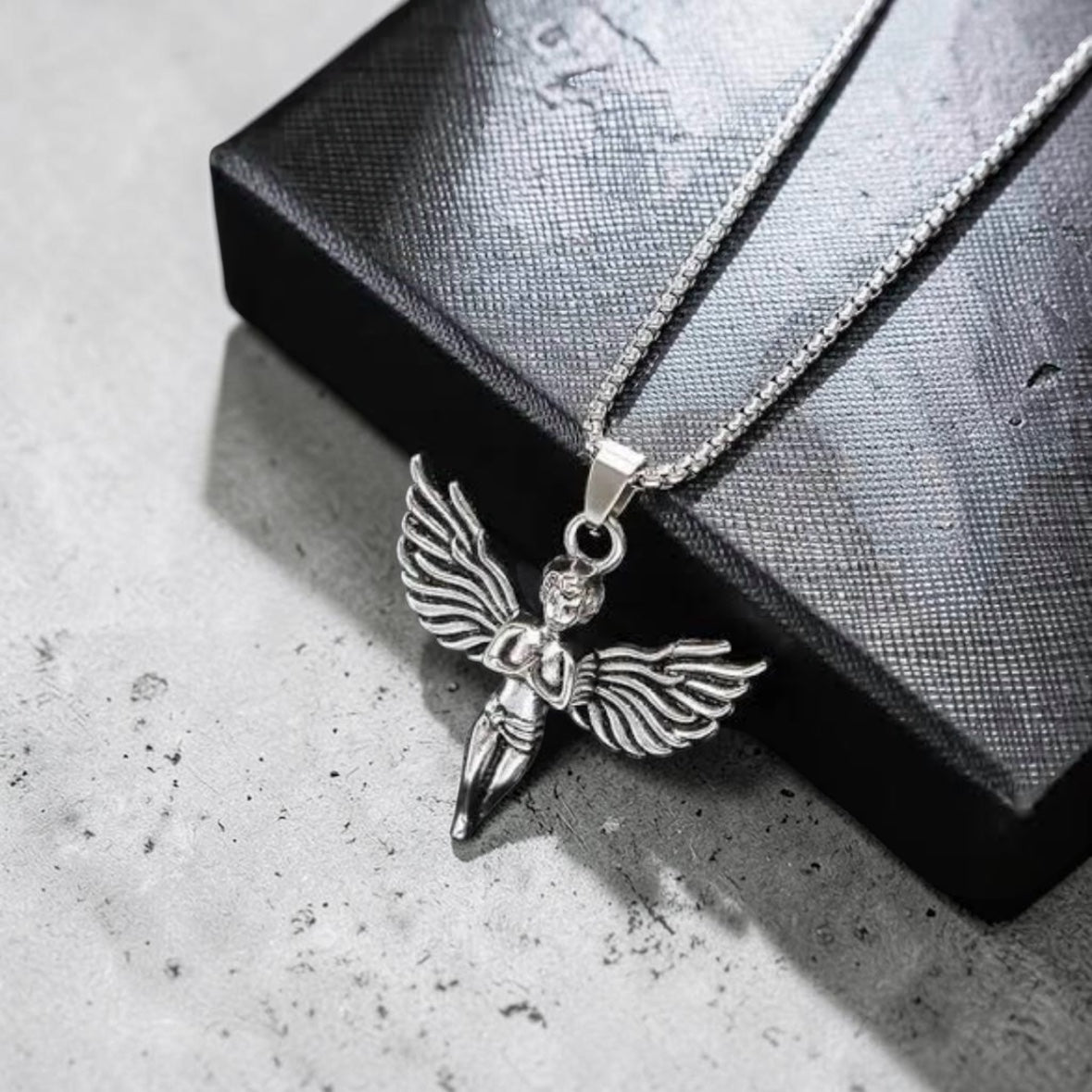Praying Angel Pendant - Stainless Steel | Destello III