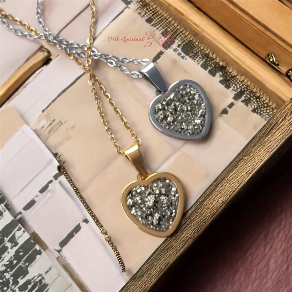 Pyrite Heart Pendant - Raw Natural | Reminder of Strength & Abundance