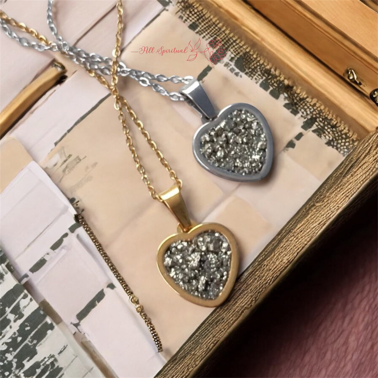 Pyrite Heart Pendant - Raw Natural | Reminder of Strength & Abundance