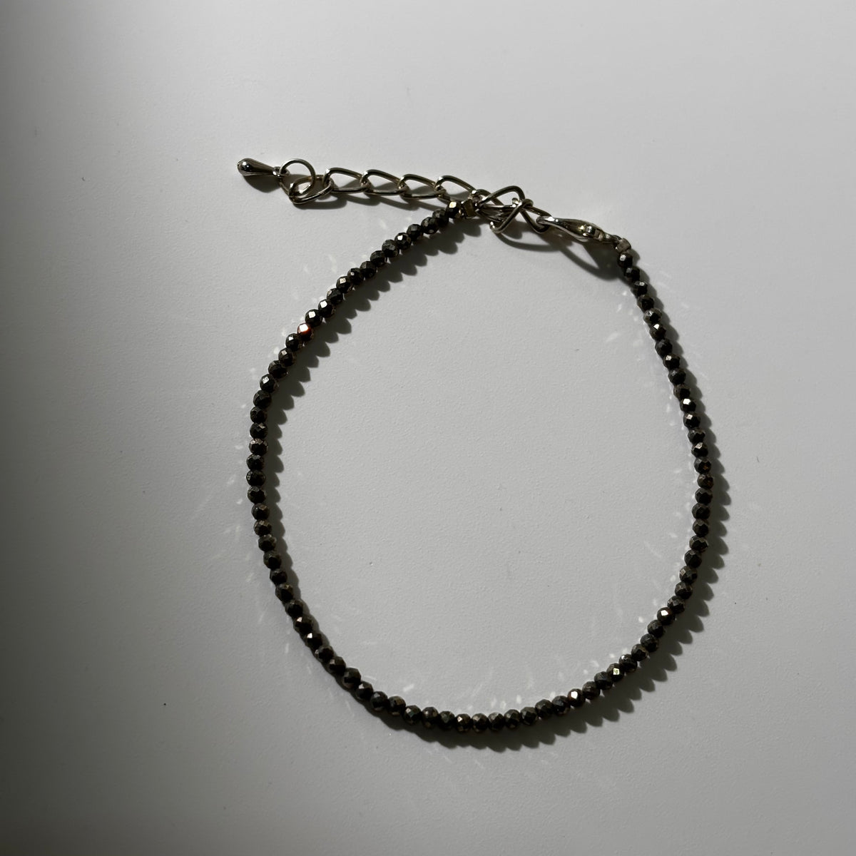 Pyrite Anklet - Faceted Natural Stone Adjustable | Esplendor