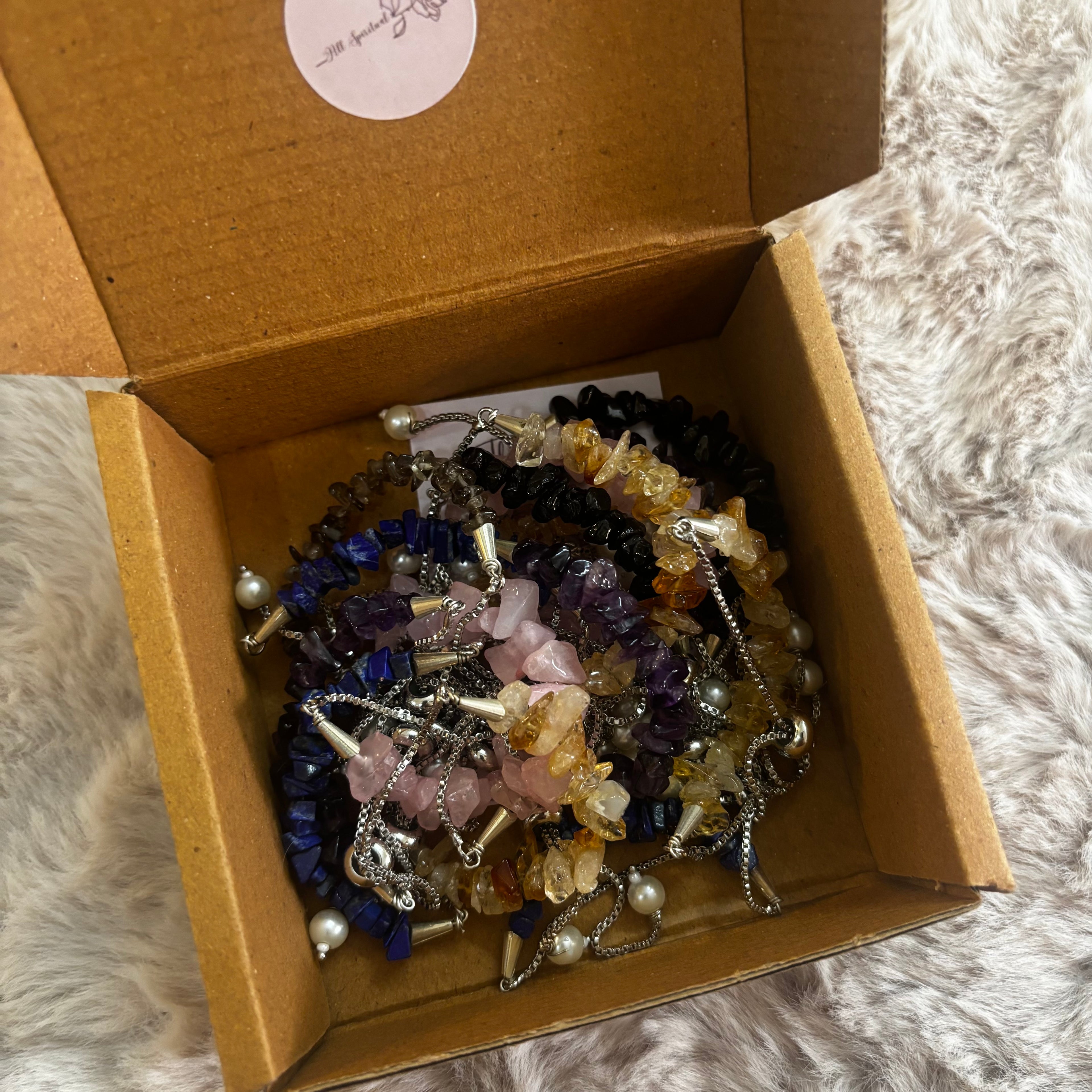 Gemstone Bracelet – Minimal Chip Style Adjustable Mix Assorted (Pack of 30)