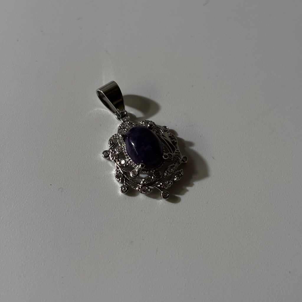 Charoite Pendant - Natural Stone & Ad Anti tarnish | Intuition