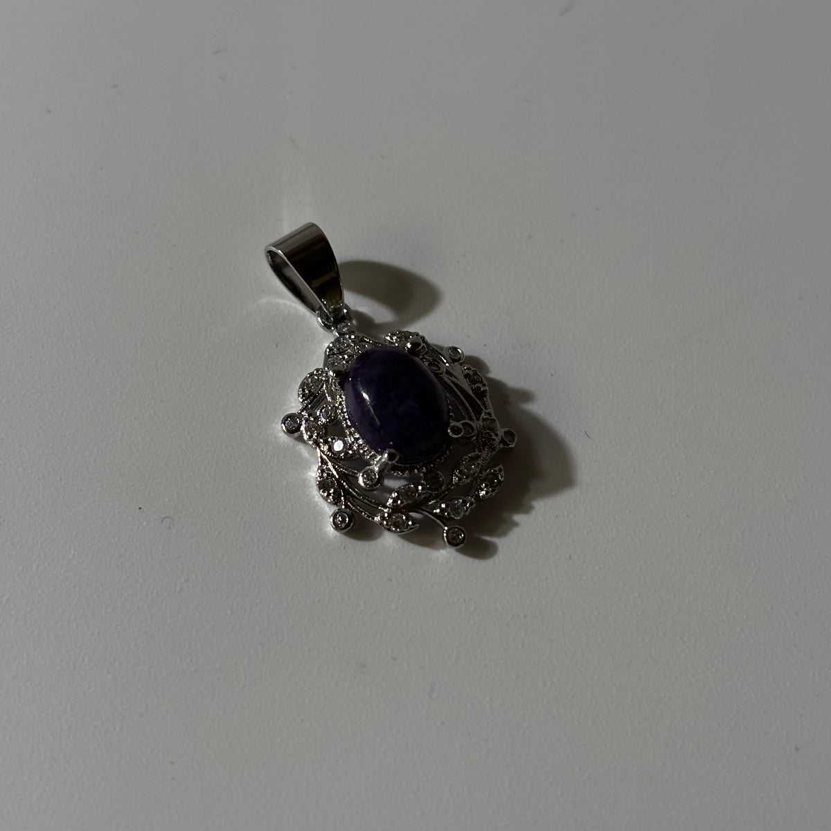 Charoite Pendant - Natural Stone & Ad Anti tarnish | Intuition