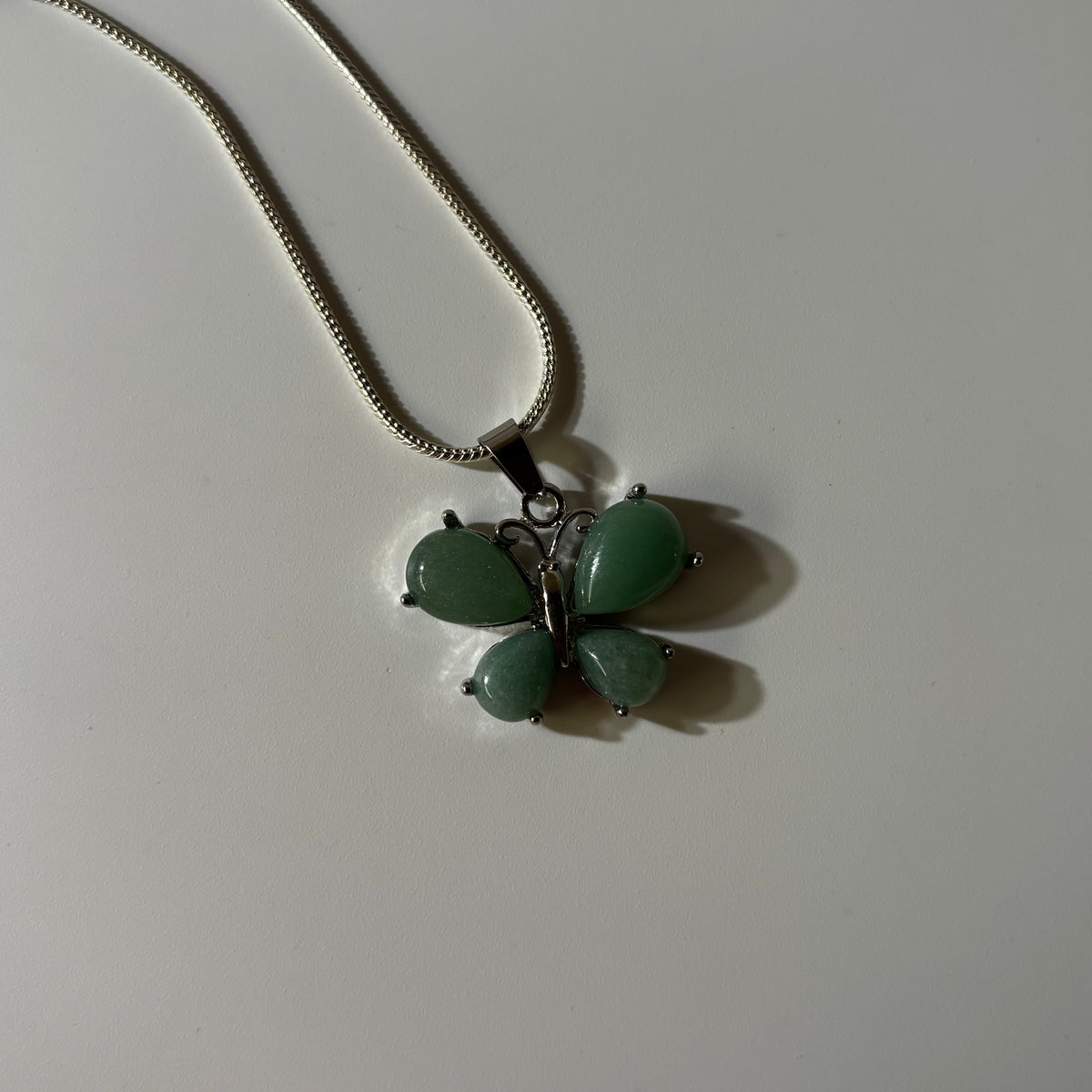 Green Aventurine Pendant - Butterfly Natural Stone Anti tarnish | New Beginnings