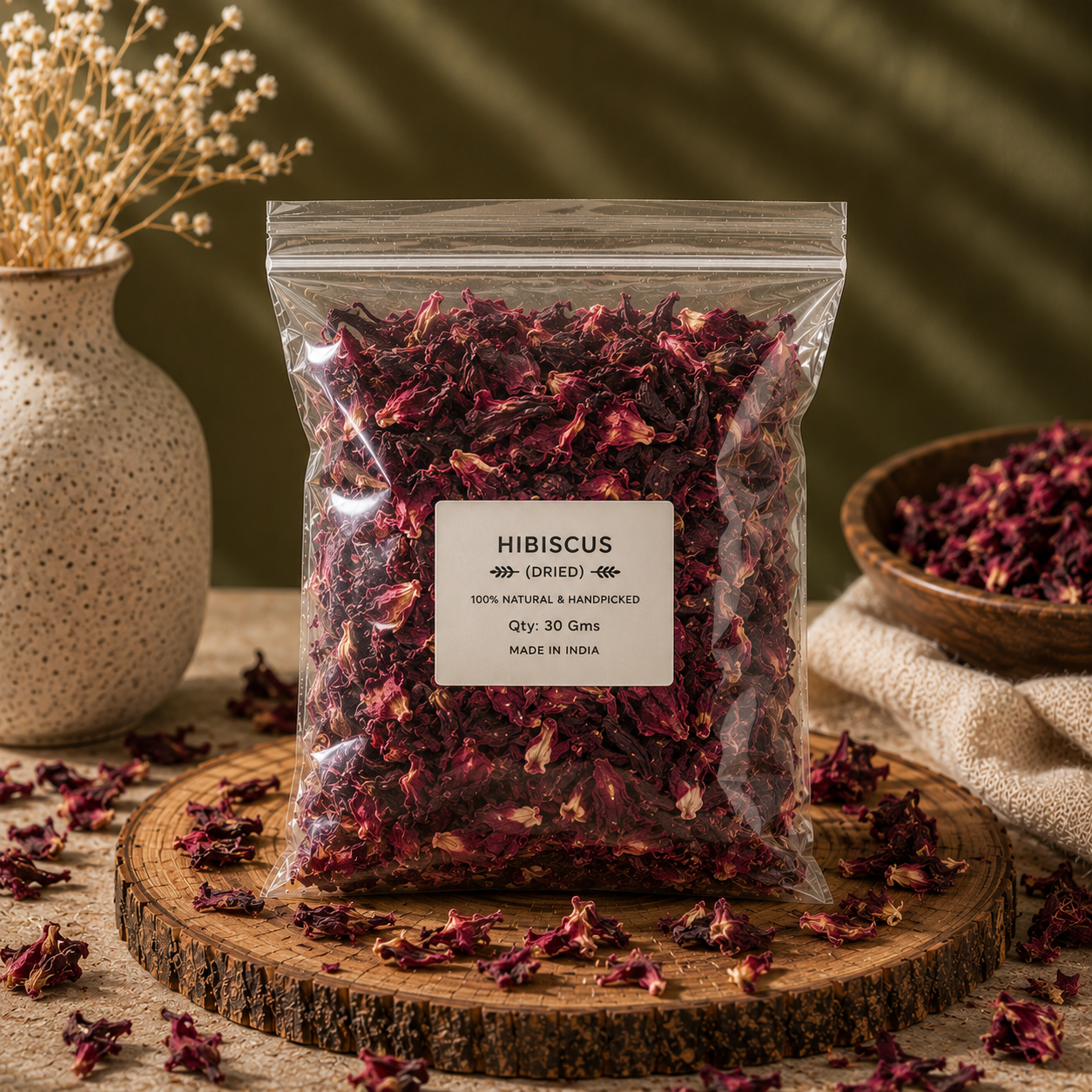 Herb Code Blend 07 | Hibiscus Flowers Dried - Hibiscus Rosa Sinensis (30 g)