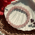 Rose Quartz Crystal Bracelet - Original Round | Traditionally Known as the Stone of Love & Inner Peace