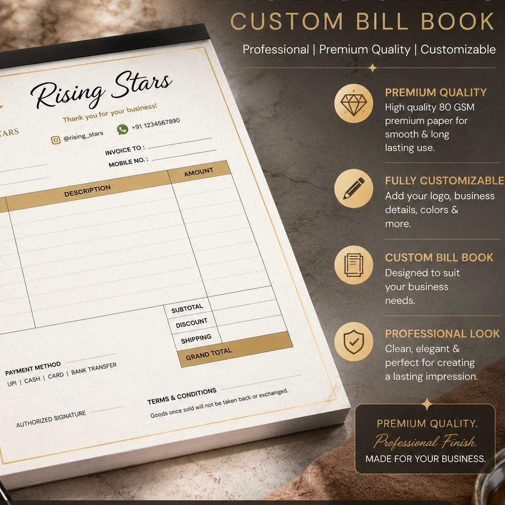 Branding Code Custom Bill Book 07 | With Logo (2 Piece)