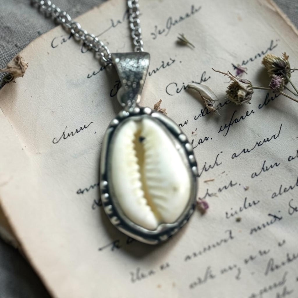 Kauri Shell Pendant - Natural Cowrie Cowry Oxidised | Mar II