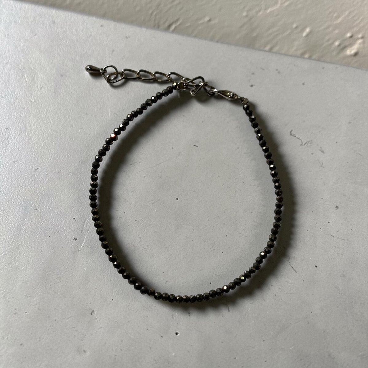 Pyrite Anklet - Faceted Natural Stone Adjustable | Esplendor