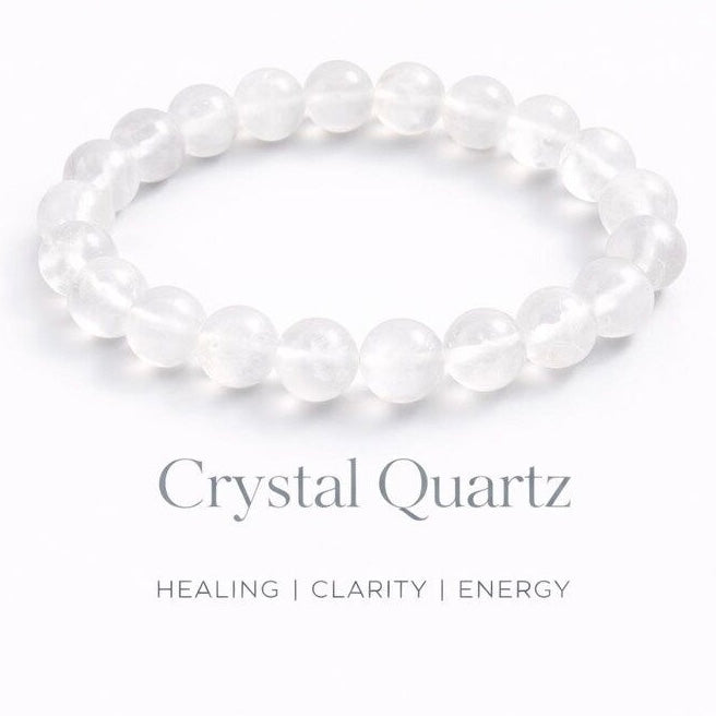 Clear Quartz Crystal Bracelet - Round | Traditionally Known as the Stone of Healing, Clarity & Energy