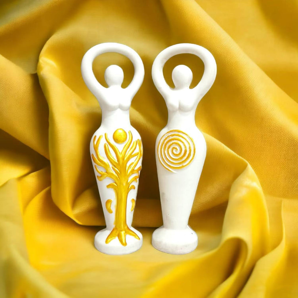 Goddess Triple Moon Idol - Resin Statue | Pentacle Spiral Goddess