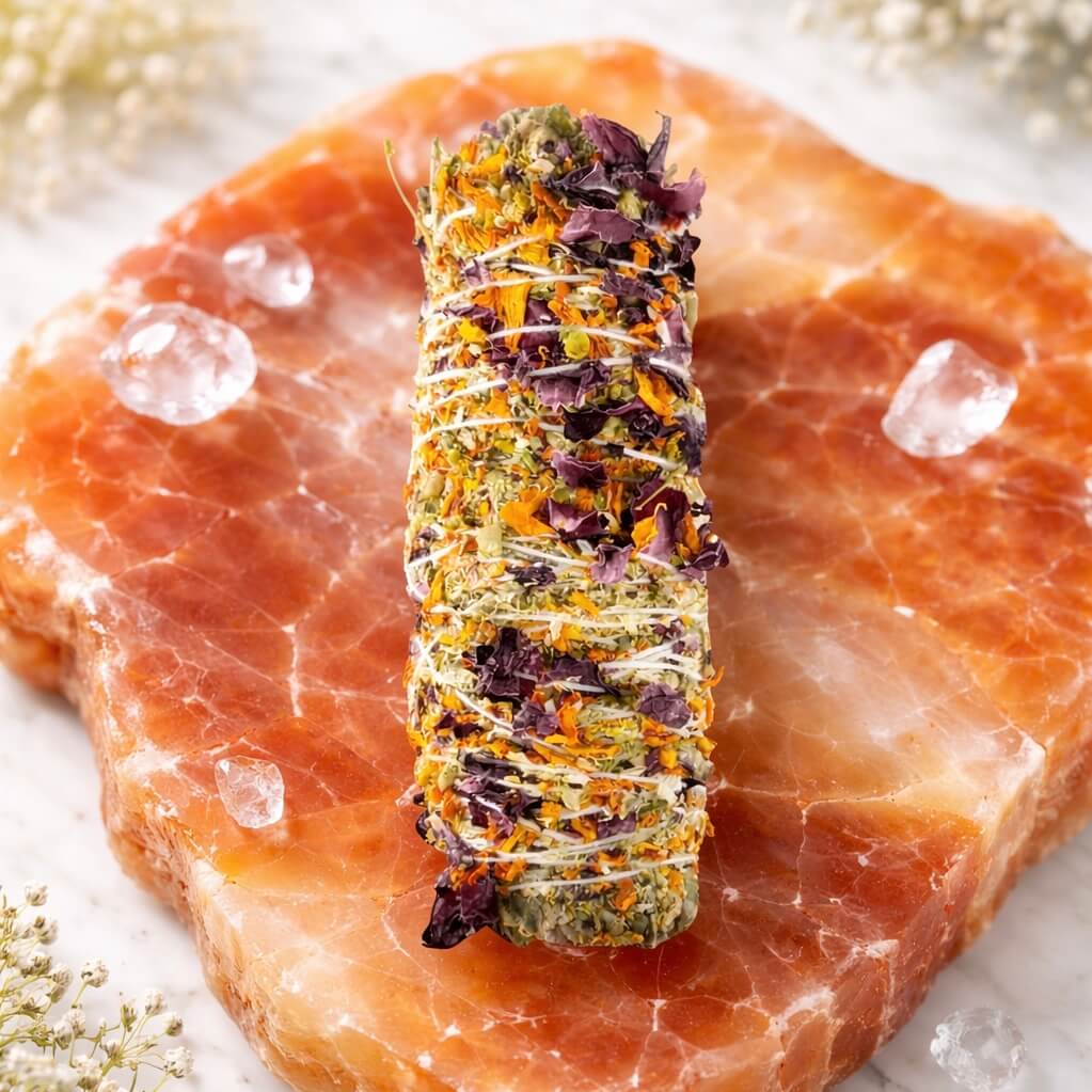 Sacred Marigold & Rose Sage Smudge Stick | Believed to Invite Positivity, Harmony & Loving Energy