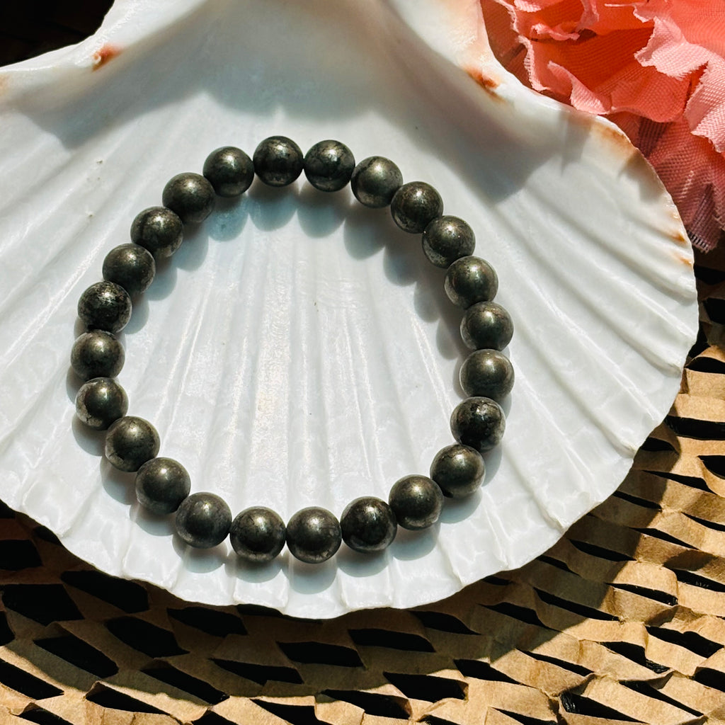 Pyrite Crystal Bracelet - Original Round | Traditionally Known as a Stone of Abundance & Prosperity
