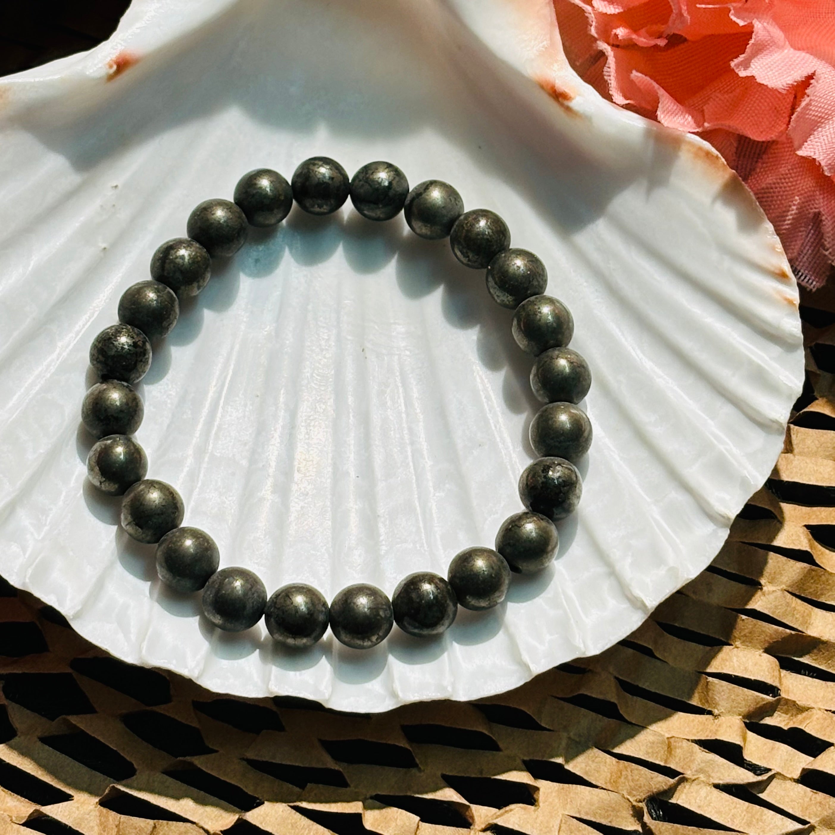Pyrite Crystal Bracelet - Original Round | Traditionally Known as a Stone of Abundance & Prosperity