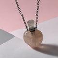Rose Quartz Pendant - Perfume Bottle Carved Openable  Natural Stone | Affinity