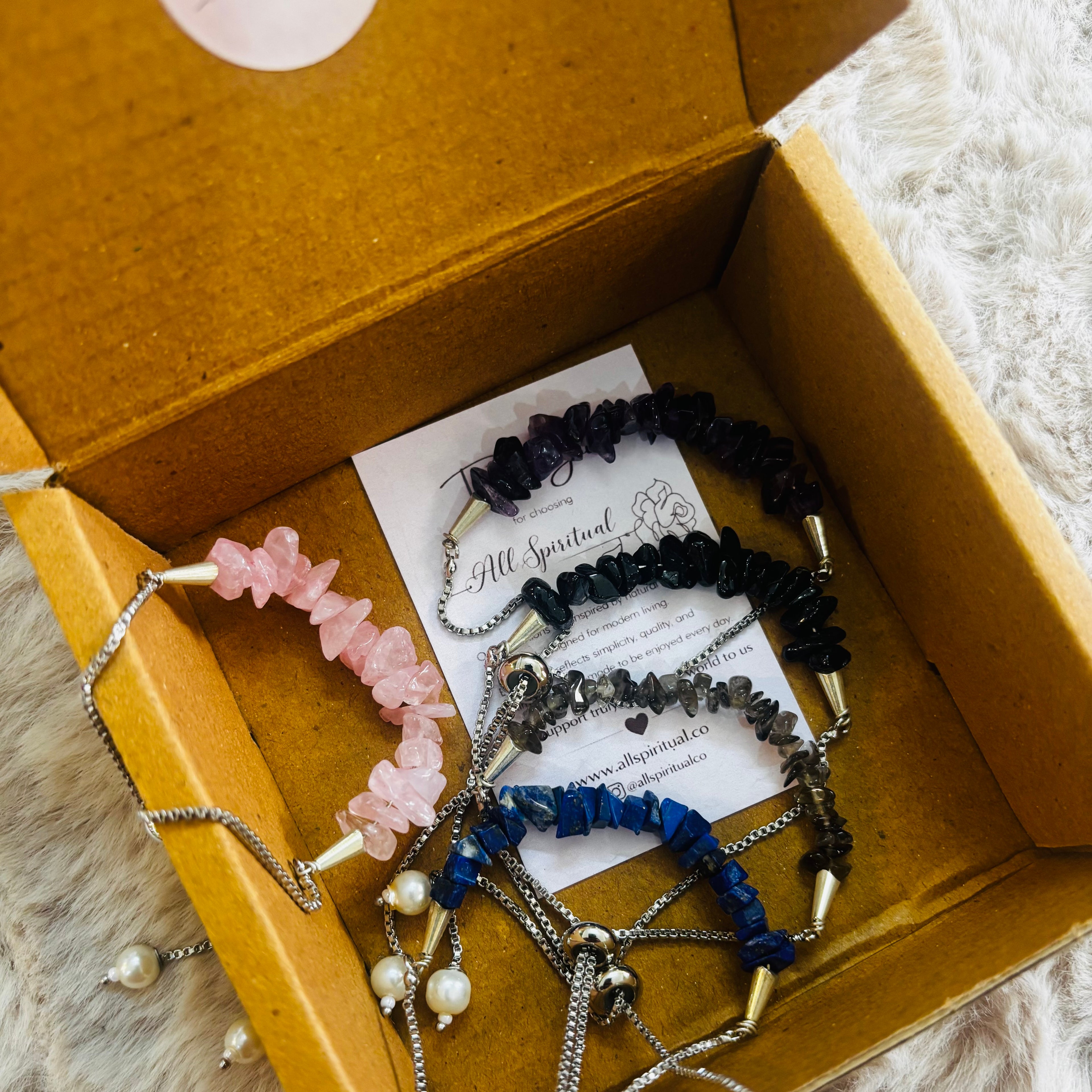 Gemstone Bracelet – Minimal Chip Style Adjustable Mix Assorted (Pack of 30)