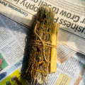 Mystic Rosemary Sage Smudge Stick with Palo Santo Holy Wood & Delicate Petal Accents | Believed to Support Energy Cleansing & Harmony