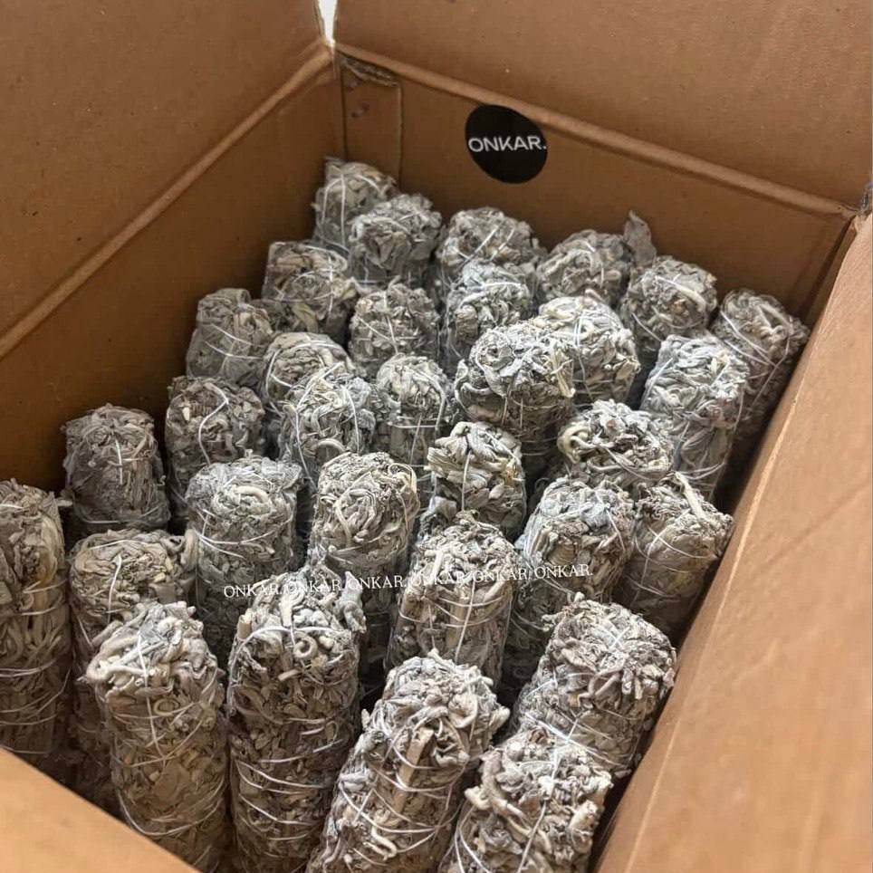 White Sage Smudge Stick – Indian (Set of 4) | Believed to Support Space Cleansing, Calmness & Spiritual Clarity