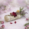 Sacred California White Sage Rosemary Floral Wand | Believed to Support Protection, Clarity & Spiritual Refreshment