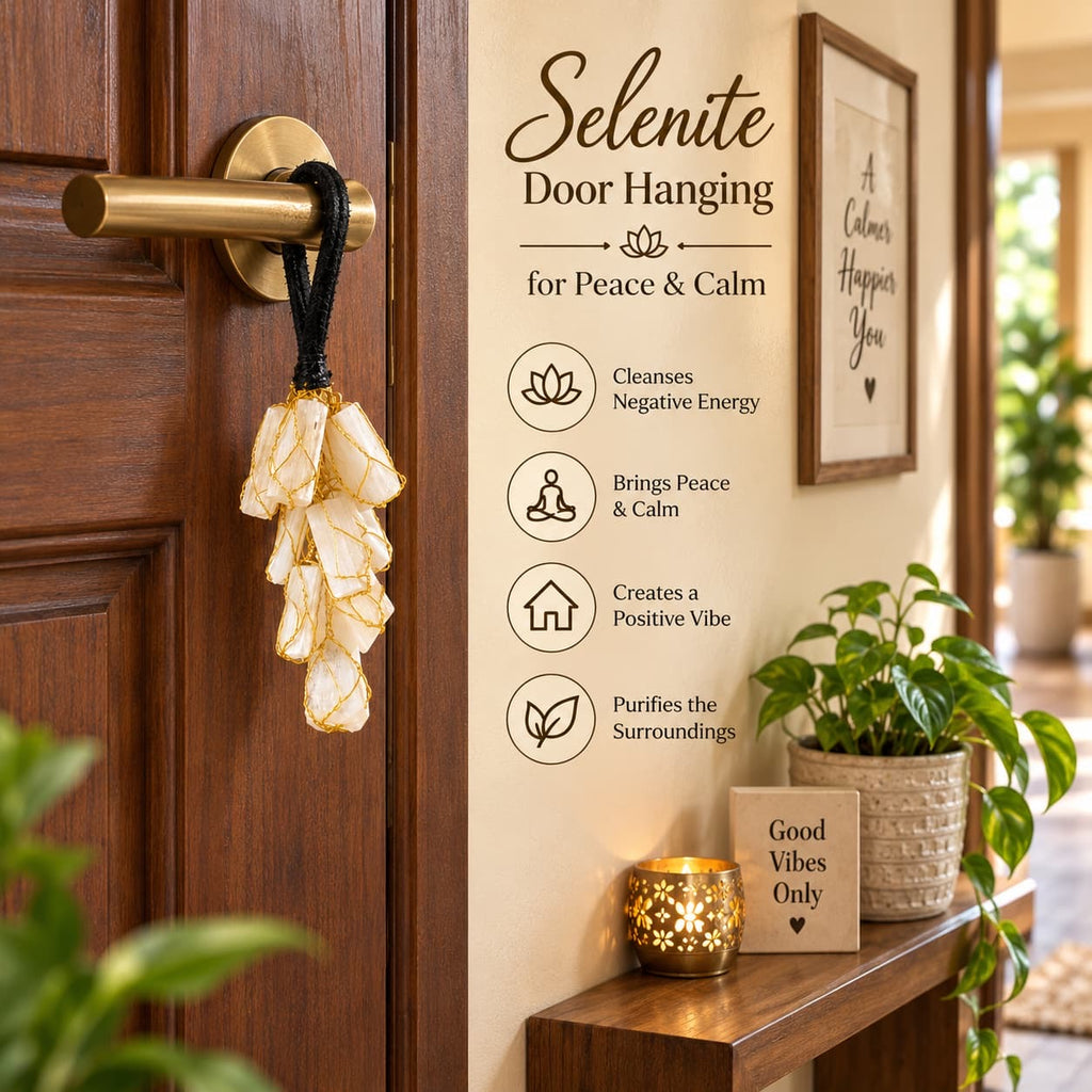 Selenite Door Hanging - Raw Natural Crystal