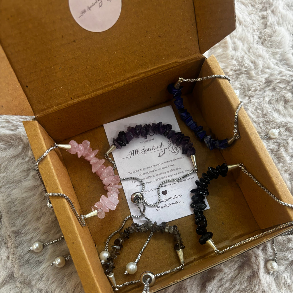 Gemstone Bracelet – Minimal Chip Style Adjustable Mix Assorted (Pack of 30)