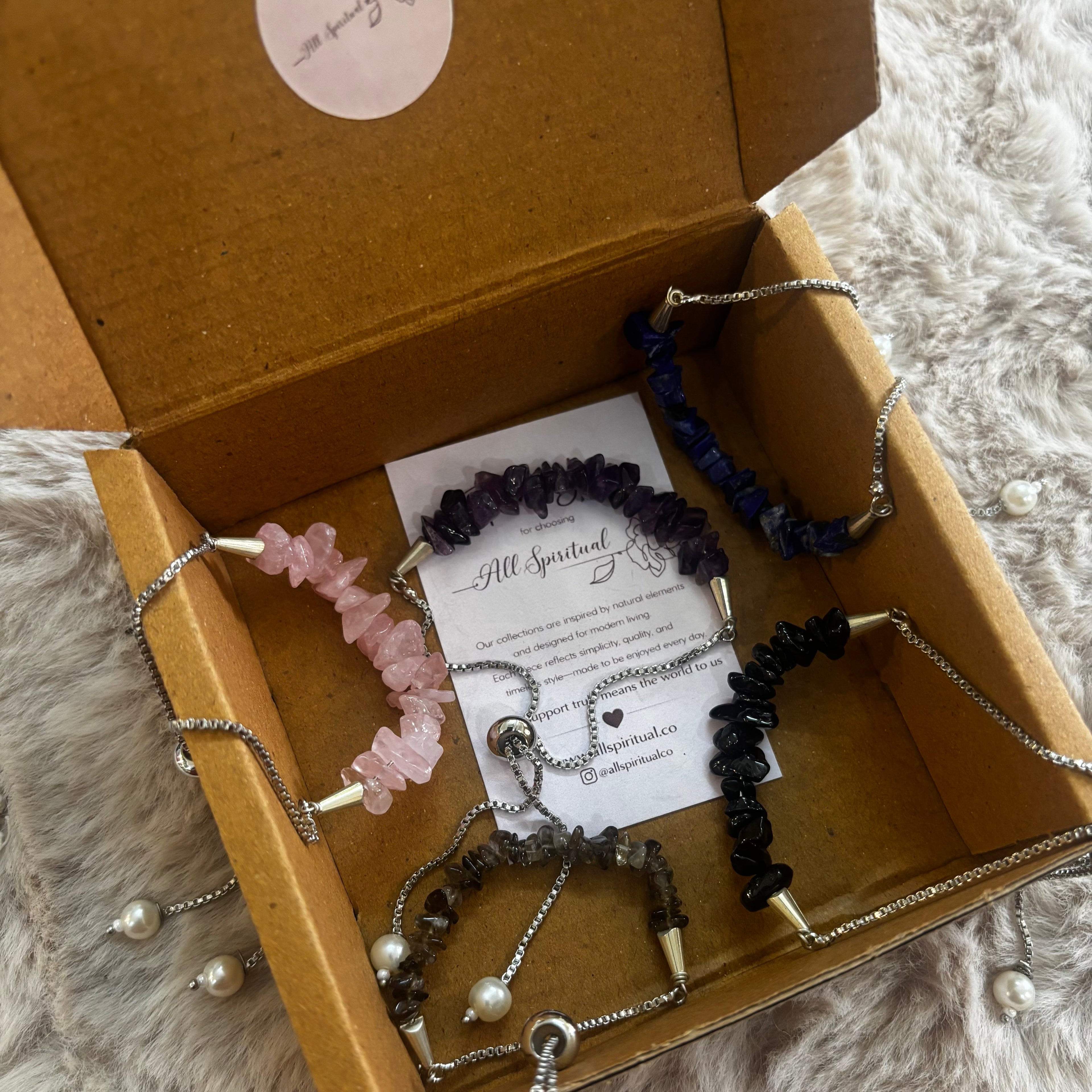 Gemstone Bracelet – Minimal Chip Style Adjustable Mix Assorted (Pack of 30)