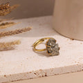Pyrite Ring - Natural Stone Adjustable Gold Plated