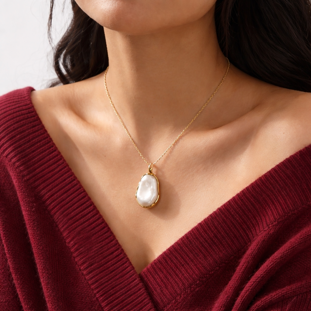 Baroque Pearl Pendant - Real Natural | Gold Plated
