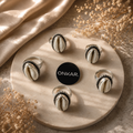 Kauri / Cowrie Shell Ring - Natural Kauri Oxidised Adjustable Size (Pack of 5)