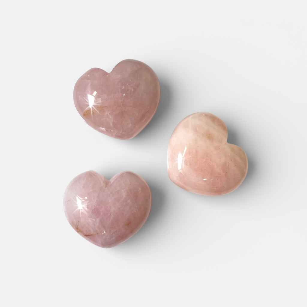 Rose Quartz Heart - Puffy | Traditionally Associated With Heart Chakra & Promoting Love