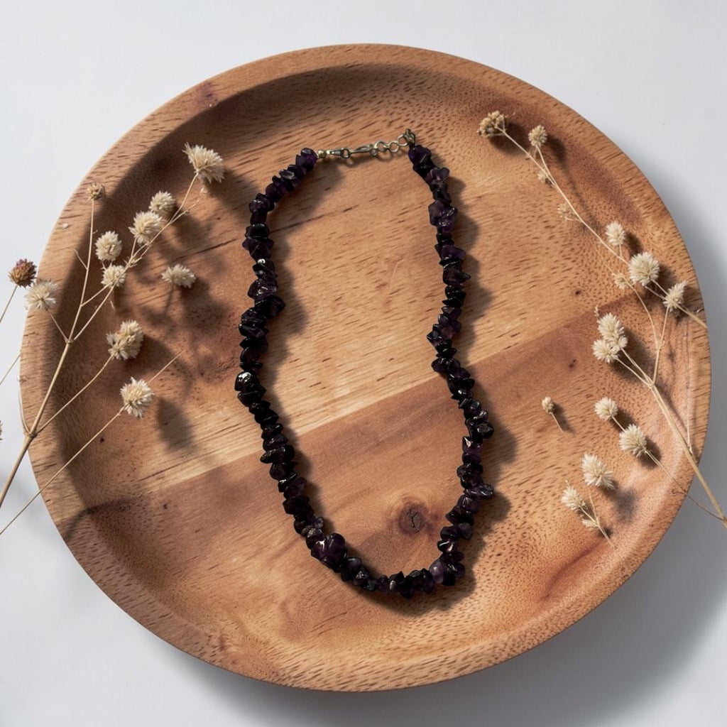 Amethyst Necklace - Natural Minimal Stone (5 pcs)