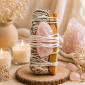 Sage + Rose Quartz Stone
+ Palosanto Smudge Bundle