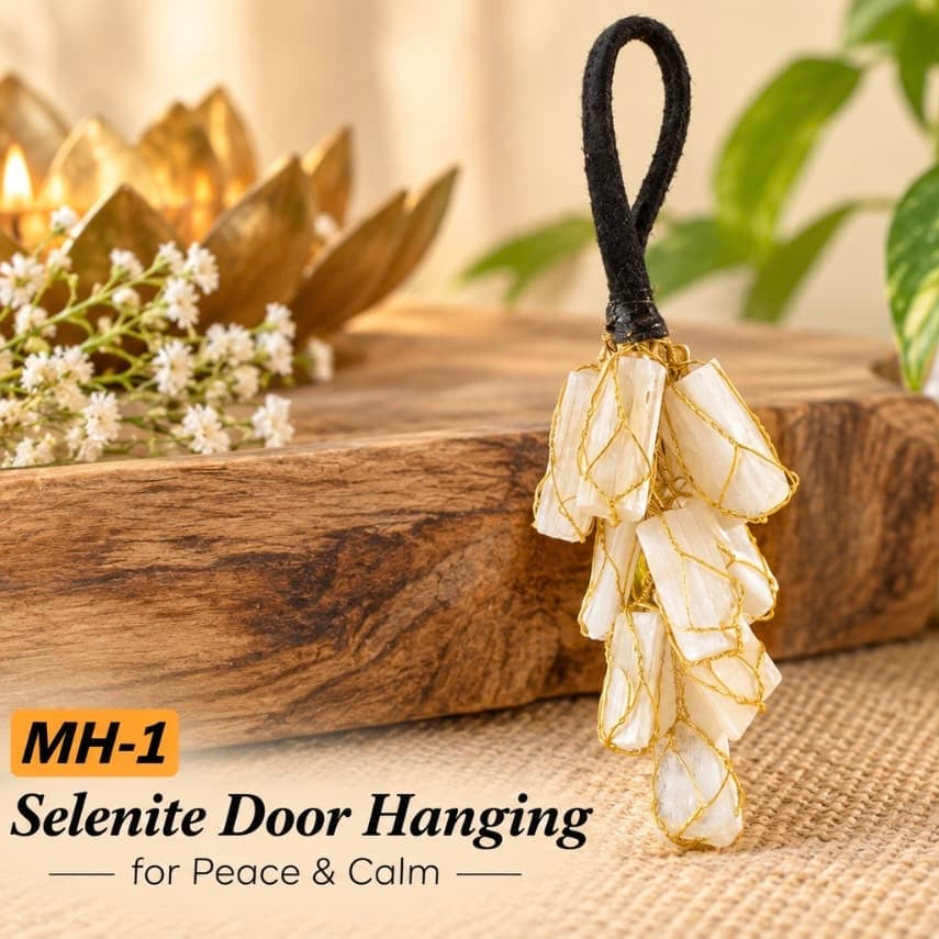 Selenite Door Hanging - Raw Natural Crystal