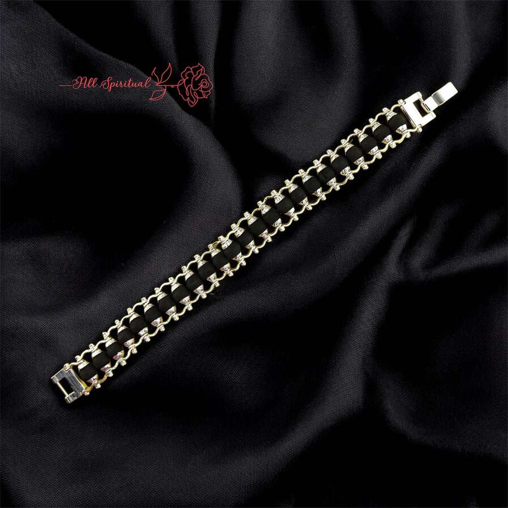 Karungali Bracelet - Natural Ebony Wood Silver Plated
