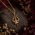 Mythic Code Pendant 02 - Brass Gold Plated | Shiva Trishul A Symbol of Shiva’s Divine Power
