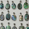 Abalone Shell Pendant - Natural Stone | Mix Exclusive Silver Plated Ocea