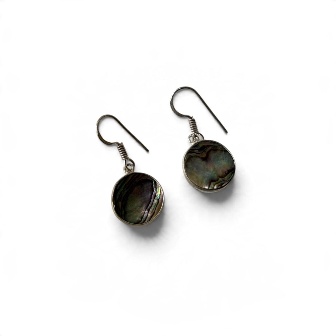 Abalone Shell Earings - Natural Sea Shell Silver Plated | Abulón IV