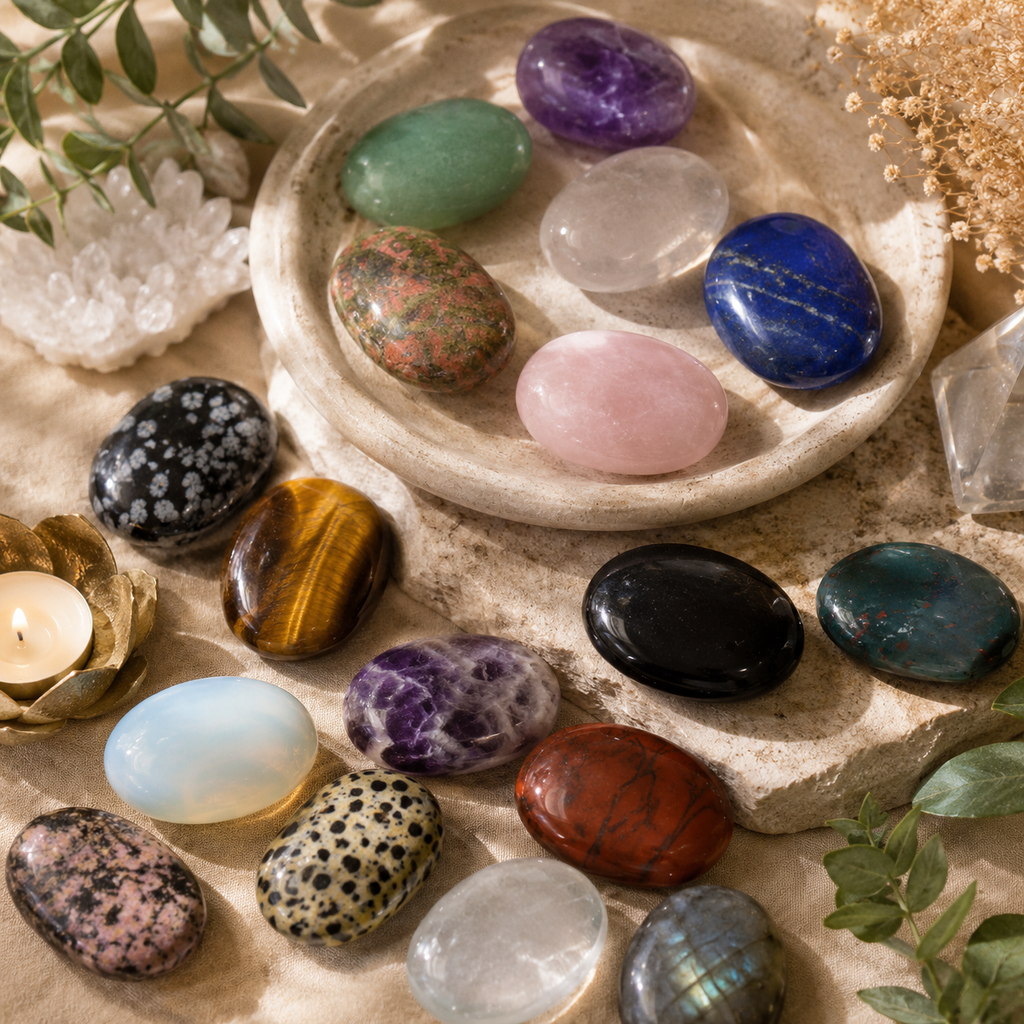 Crystals Palm Stones Mixed - Assorted Natural Gemstones