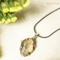 Smokey Quartz Pendant -  Raw Natural Stone Silver Plated | Emblem of Grounding