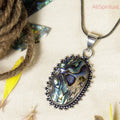 Abalone Shell Pendant - Natural Stone Silver Plated | Rooted in Emotional Balance