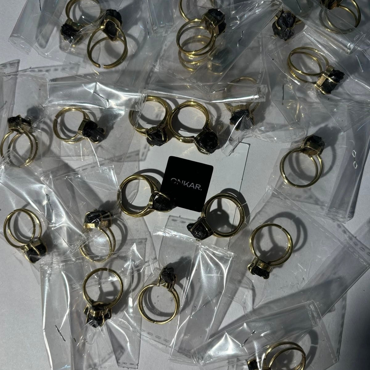 Assorted Crystal Ring – Raw Natural Stone Gold Plated | Esencia