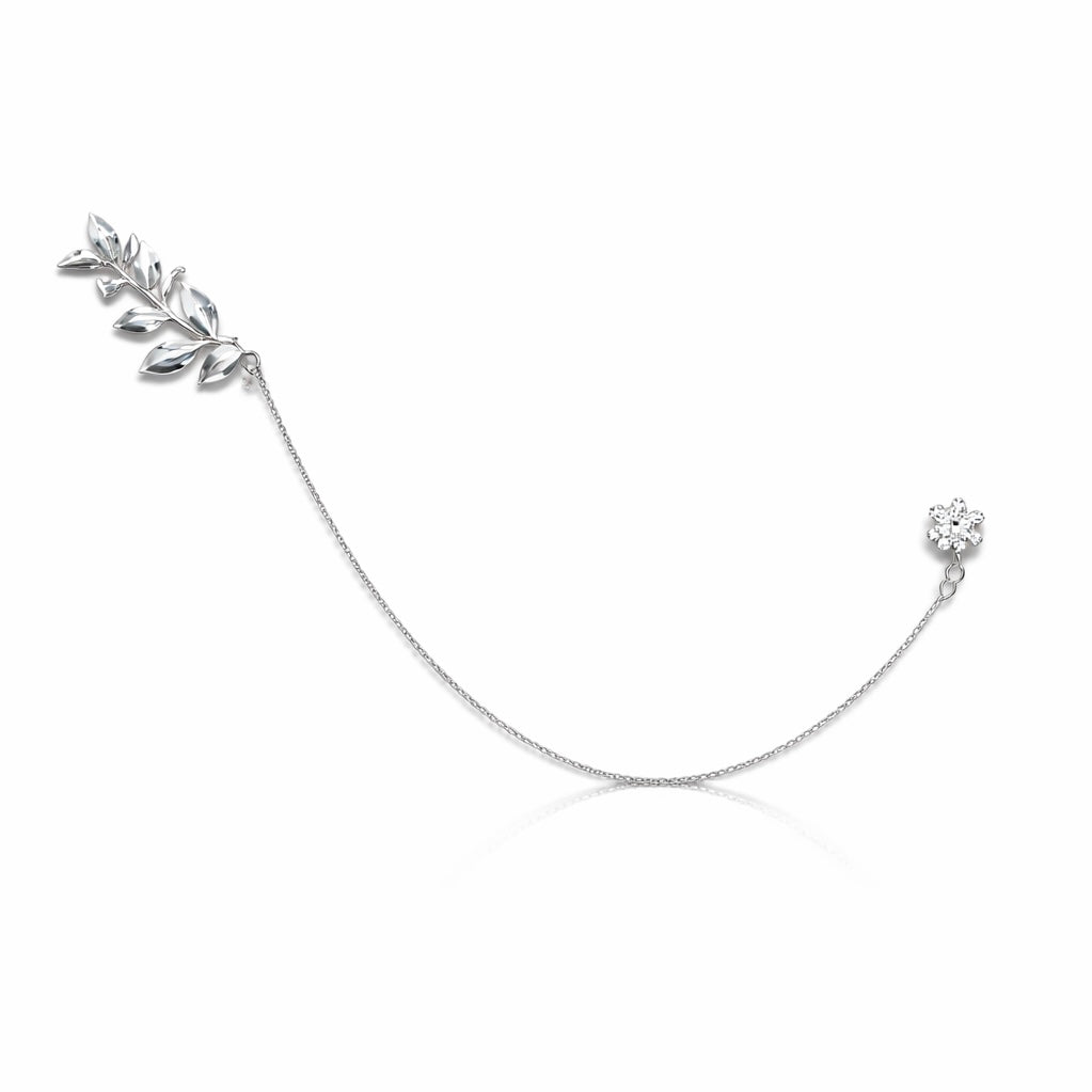 Vanya Nose Chain Ear Cuff - Silver Plated | Symbolising Strength