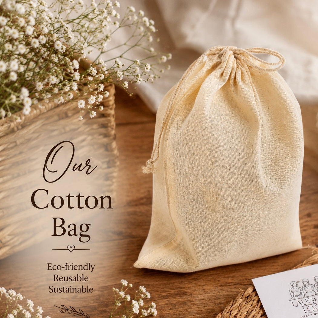 Branding Code Cotton Drawstring Bag 03 | 5x7 Inch 150GSM (100 piece)