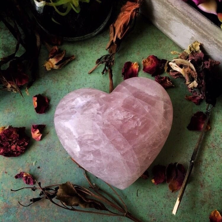 Rose Quartz Heart - Puffy | Natural Original Stone