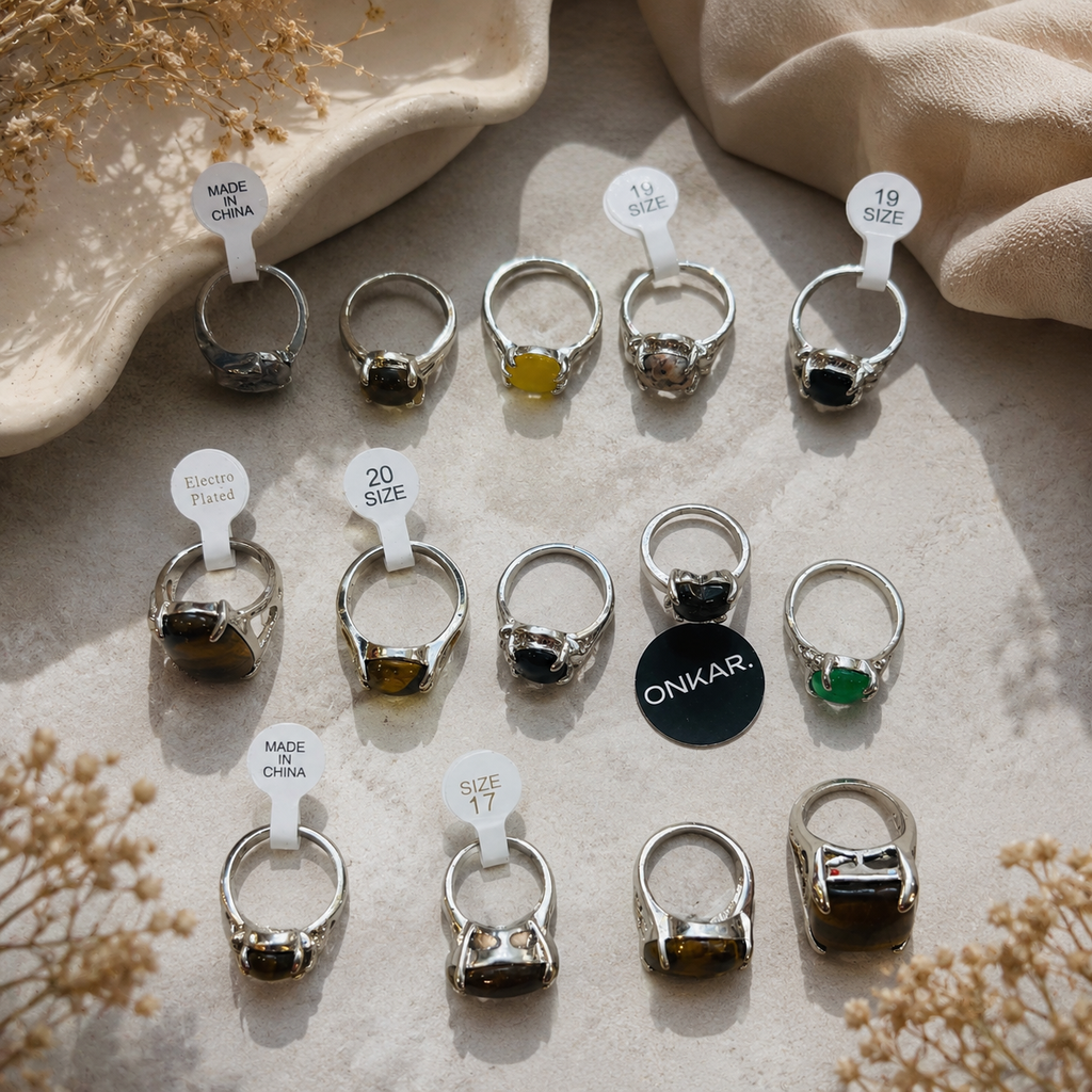 Gemstones Ring - Imported Mix Sizes Assorted (Pack of 14)