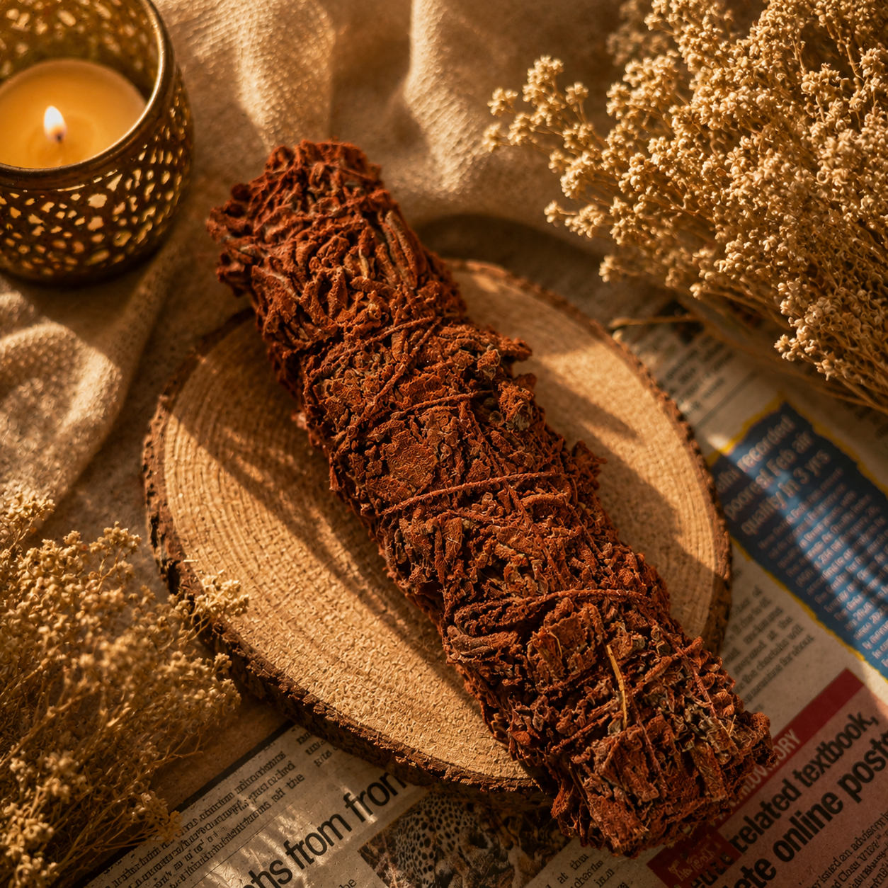 Red Dyed Sage Smudge Stick | Decorative Smudging Stick