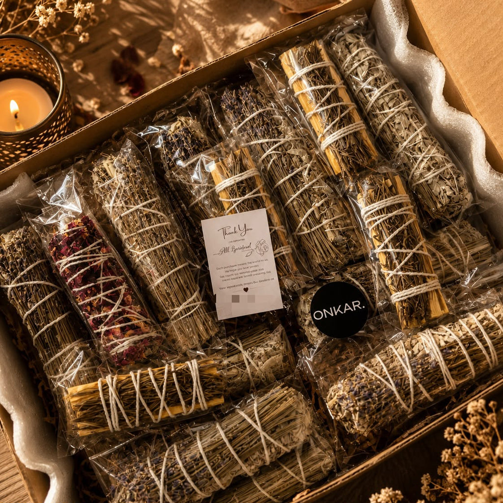 Rustic Code Ritual Box 01 - Assorted Sage & Smudge Bundles (16 Piece)  | Prosperity